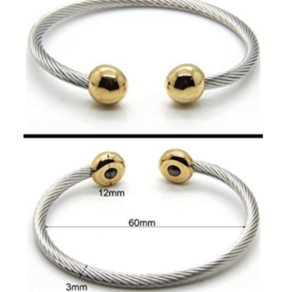 18k Gold Silver Ionic Magnetic Wellness Bracelet